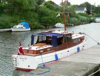Selma III fort�jet ved l�ssebroen (Ribe kammersluse) - klik for st�rre billede